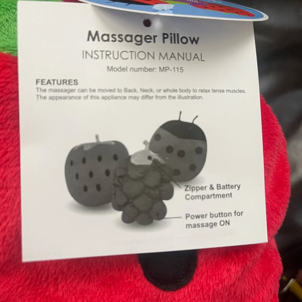 Ladybug Plush Massaging Pillow